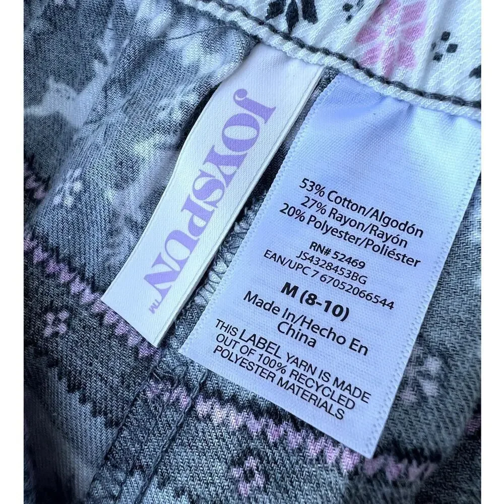 Joyspun Flannel Stripe PJ Bottoms, Women's M (8-10)